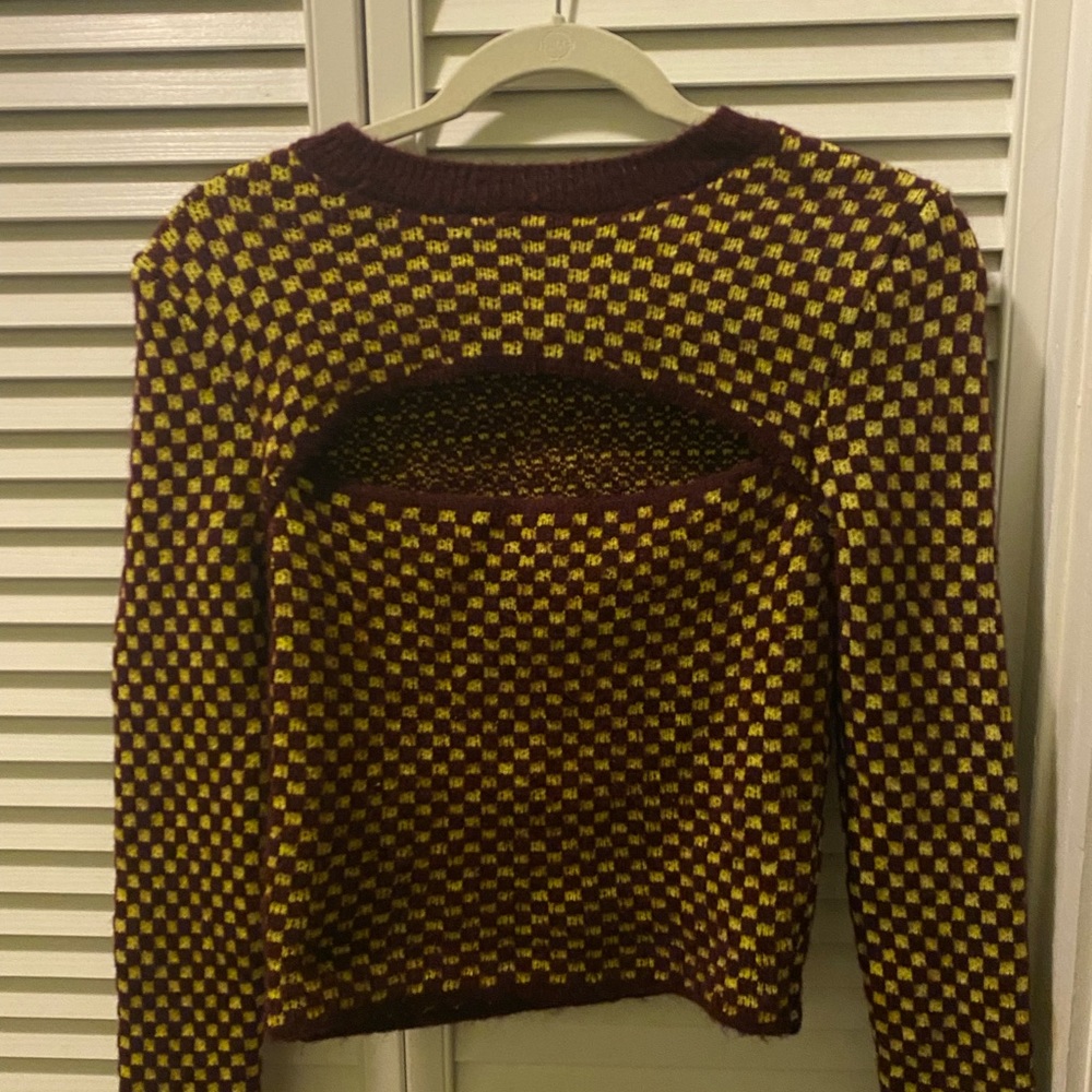 Multi check colored (brown and neon) sweater from Zara
